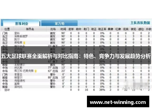 五大足球联赛全面解析与对比指南：特色、竞争力与发展趋势分析